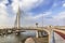 Suspension Bridge Over Ada Pylon at Dusk - Belgrade - Serbia