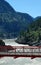 Suspension bridge over Fraser River, British Columbia, Canada