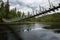 Suspension bridge over the Kitkajoki River in Oulanka National Park