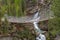 Suspension bridge over Plima gorge, Martell valley, South Tyrol