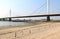 Suspension bridge over the river Waal in Holland