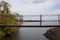 Suspension bridge over Sorabora lake in Sri Lanka