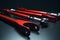 Suspension levers custom for sports cars red in powder paint
