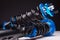 suspension tuning coilovers shock absorbers and springs blue for a sports drift car