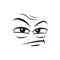 Suspicious angry emoticon isolated insidious emoji