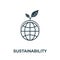 Sustainability icon. Line style element from life skills collection. Thin Sustainability icon for templates, infographics and more