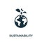 Sustainability icon. Monochrome simple Sustainability icon for templates, web design and infographics