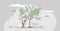 Sustainability tree as ecological bio green world map tiny person concept