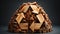 Sustainable Artistry: Recycling Symbol Crafted from Wooden Particles