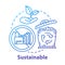 Sustainable blue concept icon. Reducing unnecessary waste idea thin line illustration. Recycling, greening. Natural