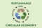 Sustainable circular Economy, make, use, reuse, repair, recycle, earth, plant, water resources for sustainable consumption