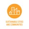 Sustainable cities and communities color icon. Creating career and business opportunities, safe and affordable housing. Corporate