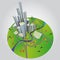 Sustainable city development illustration