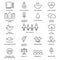 Sustainable Development Goals and Sustainable Living Implementation Concept Line Art Vector Icons