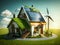 Sustainable Dwelling: Striking Picture of a Renewable House Available Now