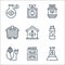 sustainable energy line icons. linear set. quality vector line set such as chemical reaction, oil barrel, biomass, bottle, house,