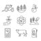 Sustainable Farming Icon Set with Maximizing Soil Coverage and Integrate Livestock-Examples for Regenerative Agriculture Icon Set