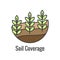 Sustainable Farming Icon Set showing Maximize Soil Coverage and Integrate Livestock-Examples for Regenerative Agriculture Icon