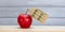 Sustainable food label on apple