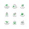 Sustainable made products vector logo badge icons set