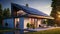 Sustainable Modern Living: Eco-Friendly House with Solar Panels - Generative AI