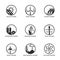 Sustainable and renewable power icon set. green energy icons. eco friendly and alternative power symbols