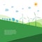 Sustainable Resources, Renewable, Reusable Green Energy Concept with Solar Panels and Wind Turbines - Alternative Power Generation