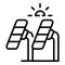 Sustainable solar energy icon outline vector. Nature power