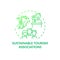 Sustainable tourism associations concept icon