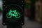 Sustainable transport. Bicycle traffic signal, green light