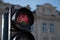 Sustainable transport. Bicycle traffic signal, red light
