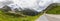 Susten mountain road and glacier in Switzerland