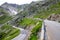 Susten mountain road and glacier in Switzerland