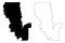 Sutter County, California map vector