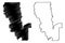 Sutter County, California map vector