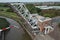 Sutton Road Bridge pedestrian Bridge across the rive Hull, Kingston upon Hull,