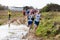 Sutton, Suffolk, UK December 15 2019: A adults over 18 cross country running race through a muddy countryside course