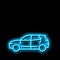 suv car neon glow icon illustration