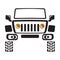 Suv car vehicle icon silhouette. Offroad car cutout style vector template