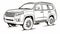 Suv Coloring Page: Toyota Land Cruiser In Simplistic Vector Art Style