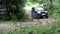 SUV drives into the mountain to impassable mud.