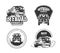 Suv pickup retro vector emblems, logos, badges and labels