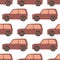 Suv seamless pattern. Doodle cars vector illustration