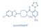 Suvorexant insomnia drug sleeping pill molecule. Dual orexin receptor antagonist DORA Skeletal formula.