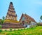 Suwan Chedi Jungkote and the Viharn of Wat Chammathewi, Lamphun, Thailand