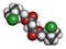 Suxamethonium chloride succinylcholine muscle relaxant drug molecule. Atoms are represented as spheres with conventional color.