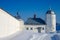 SUZDAL, RUSSIA - February, 2015: Winter view of the old church in Suzdal. Convent of the Intercession