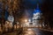 Suzdal, Russia. Nativity Cathedral of Suzdal Kremlin at night in spring