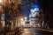 Suzdal, Russia. Nativity Cathedral of Suzdal Kremlin at night in spring