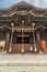 Suzu hanging bell a Honden of Yohashira Shrine. Matsumoto city, Nagano Prefecture, Japan